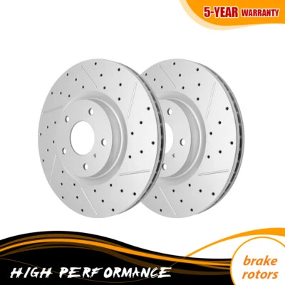 Front Drilled Brake Rotor Set for Infiniti G35 G37 M35 M37 Nissan Murano Maxima - Image 1 of 4