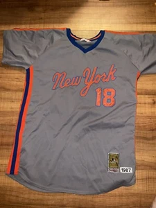 Vintage New York Mets Daryl Strawberry Mitchell Ness Sz 56 Jersey Cooperstown 87 - Picture 1 of 7