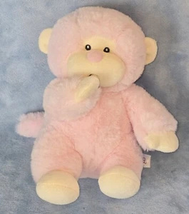 Ebba Chimpy Aurora Baby Pink Plush Monkey Sucks Thumb Soft Stuffed Animal - Picture 1 of 3
