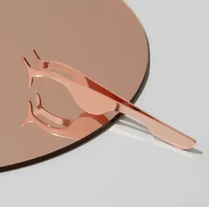 2x Eyelash Tweezer False Eyelashes Fake Lashes Applicator Tool Rose Gold - Picture 1 of 2
