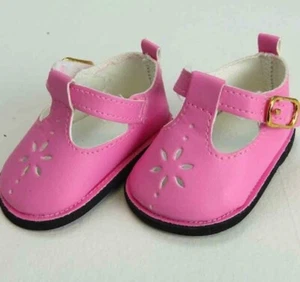 Puppenkleidung 18 Zoll Schuhe rosa Mary Jane passt American Girl Puppen - Bild 1 von 4
