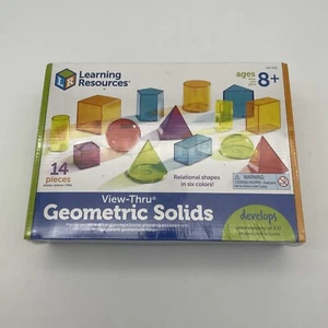Learning Resources View-Thru Geometric Solids 14 Pieces Math Homeschool Geometry - Picture 1 of 6