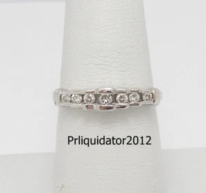 1/5CT Natural Round Diamond Anniversary Bridal Wedding Band Ring 10K White Gold - Picture 1 of 13
