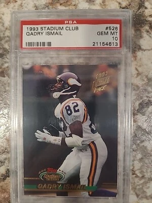 1993 Stadium Club #526, Qadry Ismail, Gem Mint PSA 10, Minnesota Vikings - Image 1 of 2