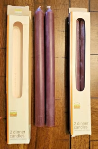 Martha Stewart 10" Dinner Candles 2 Sets of 2 Unscented Plum Colored Throughout - Picture 1 of 4