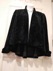 Vtg Connected Women’s Black Crushed Velvet Formal Occasion Jacket Size XL - Picture 1 of 8