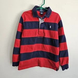Vintage Ralph Lauren Polo Shirt Youth Size 7 Striped Long Sleeve  - Picture 1 of 8