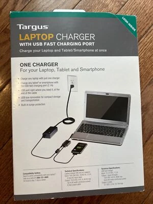 Targus Laptop Charger +USB Tablet/Smartphone charger APA32US BRAND NEW, SEALED - Image 1 of 4
