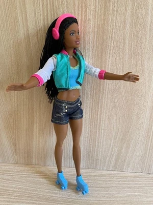 Barbie African American Roller Skating Doll In Shorts, Jacket and Skates - Image 1 of 2