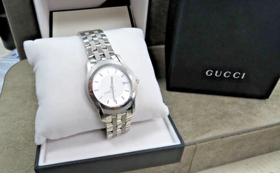 Gucci Quartz Men's Watch 5500XL Silver Dial Stainless Steet, Date, 8", Box - Image 1 of 4