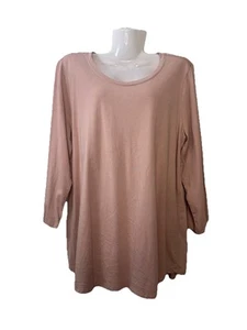 LOGO by Lori Goldstein Top T Shirt Size XL Pink 3/4 Sleeve - Picture 1 of 8