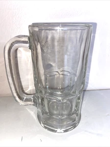 Vintage Libbey 32oz Beer Stein 8 In Heavy Clear Glass Mug Panelled Base - Picture 1 of 14