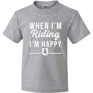 Inktastic Horseback Riding Horse Youth T-Shirt Horses Trainer Tee Kids Children - Picture 1 of 10