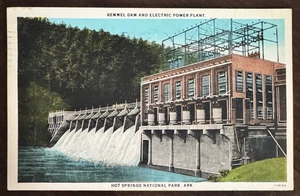 1928 Remmel Dam & Elektrizitätswerk Postkarte Hot Springs Arkansas - Bild 1 von 2