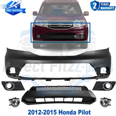 Front Bumper Cover Fascia & Fog Light Assembly For 2012-2015 Honda Pilot - Image 1 of 4