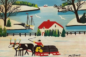 Maud Lewis oil on Canvas rare painting signed - Picture 1 of 4