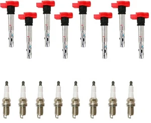 For Audi A8 Quattro 4.2L 2007 2010 2011 2012 Direct Ignition Coils & Spark Plugs - Picture 1 of 6
