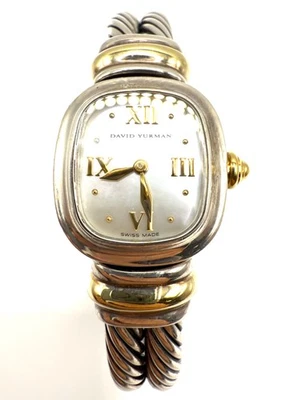 Reloj Pulsera David Yurman Plata de Ley 925750 18k Hecho en Suiza Cable Foto 1 de 4