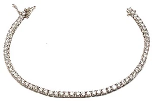 4.00 Ct TW Round Diamond 7" Tennis Bracelet 14k Solid White Gold Lab Grown D/VS - Picture 1 of 4