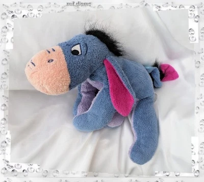 Doudou Peluche Bourriquet Bleu Ventre Violet Oreilles Fushia Nicotoy Disney - Photo 1/3