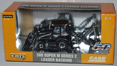 Ertl 1/50 Scale Case 580 Super M Series 2 Loader Backhoe Black 50 Years NIP - Image 1 of 4
