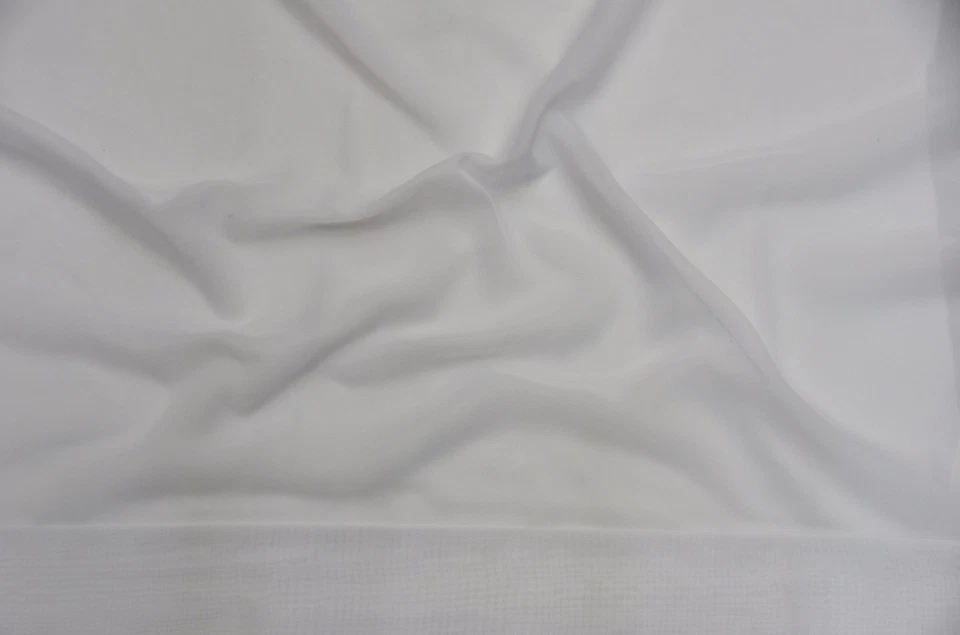 20 Yardas CHIFÓN TRANSPARENTE SUAVE DRAPEADO MATERIAL 60" ANCHO TELA BLANCA  Foto 1 de 1