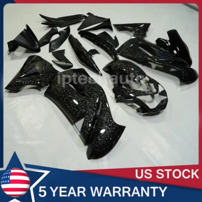 Black Forged Carbon Fiber Painted Fairing Kit For Kawasaki Ninja 650R 2006-2008 - Image 1 of 4