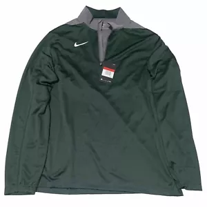 NWT Nike Men’s DriFit Fan Fave 1/4 Zip LS Performance Top Green Large DH3410-391 - Picture 1 of 4