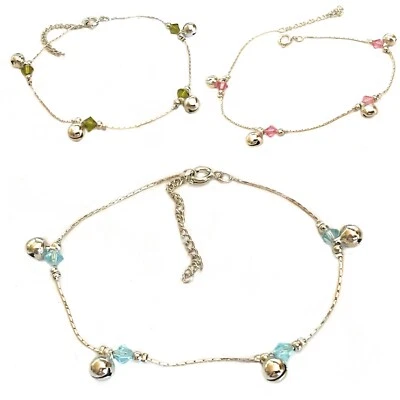 Cavigliera  da donna braccialetto caviglia argento con sonagli campanelle mare - Immagine 1 di 4