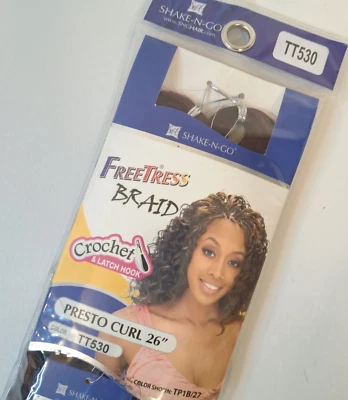 Freetress объемная синтетическая коса для волос Presto завиток 26 дюймов TT530 Shake-N-Go вязание крючком - Изображение 1 из 4