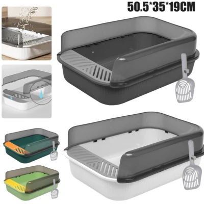 Extra hohe Katzentoilette offene Katzenklo Katzen WC mit hohem Rand Spachtel - Bild 1 von 4