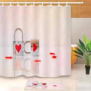 Revestimiento de cortina de ducha de poliéster impermeable para baño Love Lock resistente al agua - Imagen 1 de 8