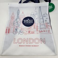 Sac fourre-tout Whole Foods Market Londres bleu blanc horizon Big Ben St Pauls Royaume-Uni neuf