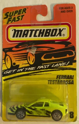 1996 Matchbox Ferrari Testarossa Super Fast Yellow - Image 1 of 4