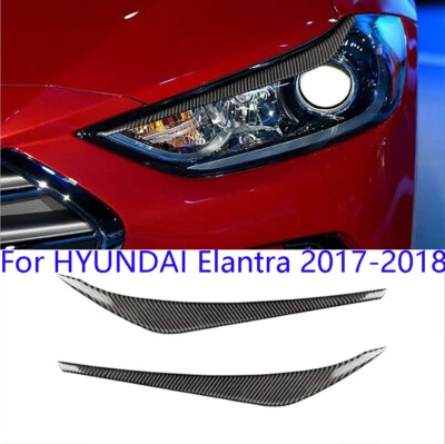 Cubiertas de párpados de lámpara de faros delanteros de fibra de carbono para Hyuadni Elantra 2017-2018 Foto 1 de 4