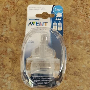 Philips Avent 2 Medium Flow Anti-Colic Baby Bottle Nipples 3m+ - Picture 1 of 2