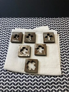 Chicago American Pipe Tool CO 2 1/2" square die 1/4, 3/8, 1/2, 3/4, 1 lot of 6 - Picture 1 of 9