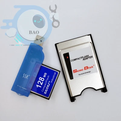 3 piece set NEW CNC 128MB CF CF card+CF-PCMCIA adapter+SSK USB2.0 card reader - Image 1 of 3
