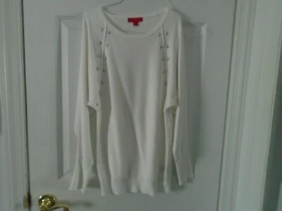 Top Jennifer Lopez Blanco Hombro Frío Tachonado Talla XS Foto 1 de 2