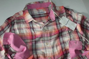 Tommy Bahama Shirt Pebble Bay Plaid Flannel Spark Pink T320463 New LS Medium M - Picture 1 of 5