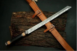 Handmade Damascus Steel 36 Hunting Tonto Sword Blade with sheath 786-123 - Picture 1 of 5