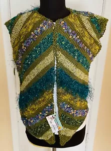 Lucci Yarns Woman’s JazzyDiagonal Vest Large NancyBoccuzziDesigner Sample - Picture 1 of 9