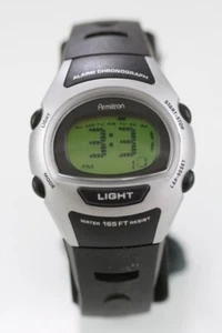 Armitron Watch Men Midsize Plastic Gray Black 50m Date Chron Light Date Quartz - Picture 1 of 6