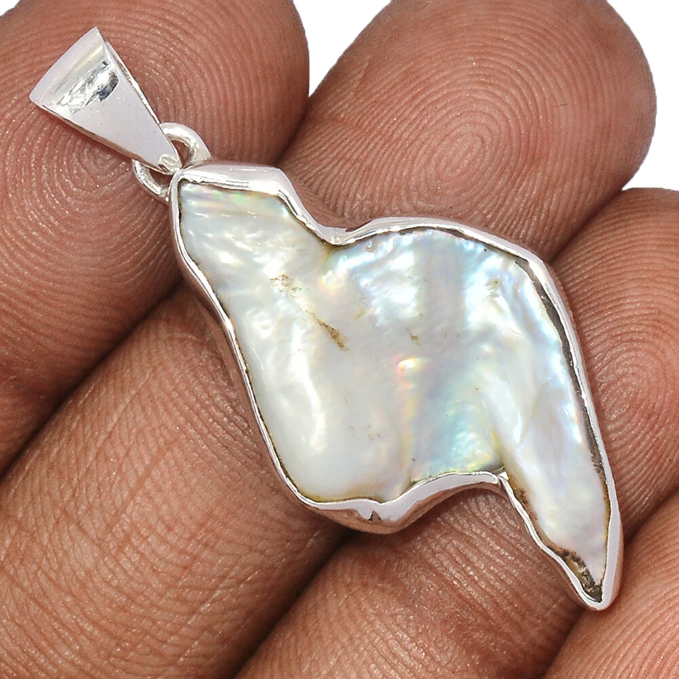 Natural Biwa Pearl 925 Sterling Silver Pendant Jewelry CP61173 - Image 1 of 1