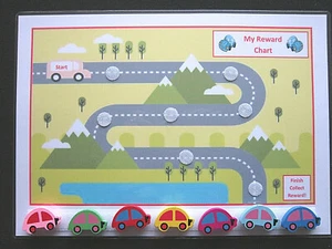 CARTA MOTIVACIONAL DE AUTOMÓVIL RECOMPENSA - TDAH autismo SEN PECS ayuda visual conductual - Imagen 1 de 3