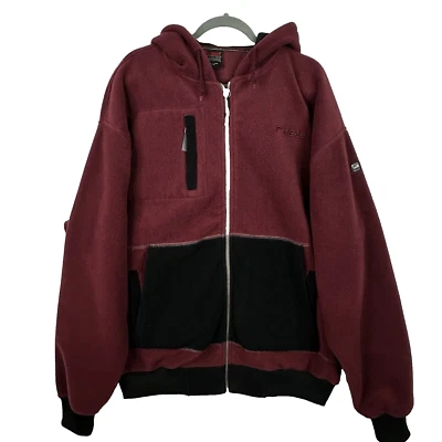 VTG Fubu Sweatshirt Jacket Sz XXL Red Black Spellout Hooded Fleece Heavyweight - Image 1 of 4