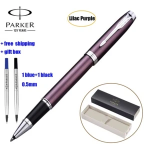 Bolígrafo Parker IM Lila Púrpura Plata Borde, 1 Azul + 1 Tinta Negra, Caja de Regalo - Imagen 1 de 4