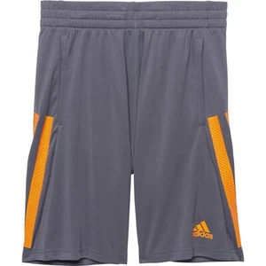 ADIDAS BOYS SHORTS - ORANGE BOLD GREY SZ XLARGE 18 20 - SHORTS PANT BASKETBALL - Picture 1 of 2