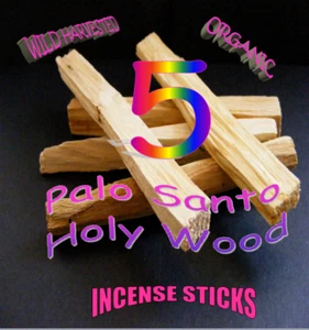 PALO SANTO HOLY WOOD ETHICAL🌕ORGANIC Wild Harvested INCENSE/SMUDGE STICKS X 5 - Picture 1 of 2