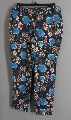 CALÇA DE TORNOZELO FEMININA MERONA MULTICOLORIDA FLORAL CARREIRA SKINNY. TAMANHO 2 - Imagem 1 de 4